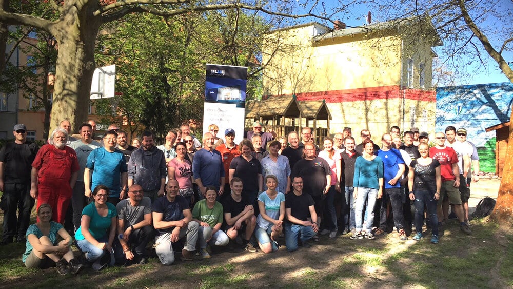 Gruppenbild der BLUE-Mitarbeiter beim Arche-Event in Berlin 2018