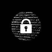 Ein weißes Schloss vor Programmcode als Sinnbild für IT-Security
