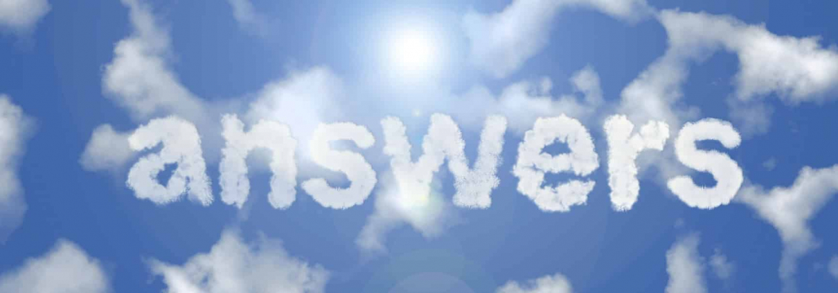 Wolken mit dem Schriftzug "answers"