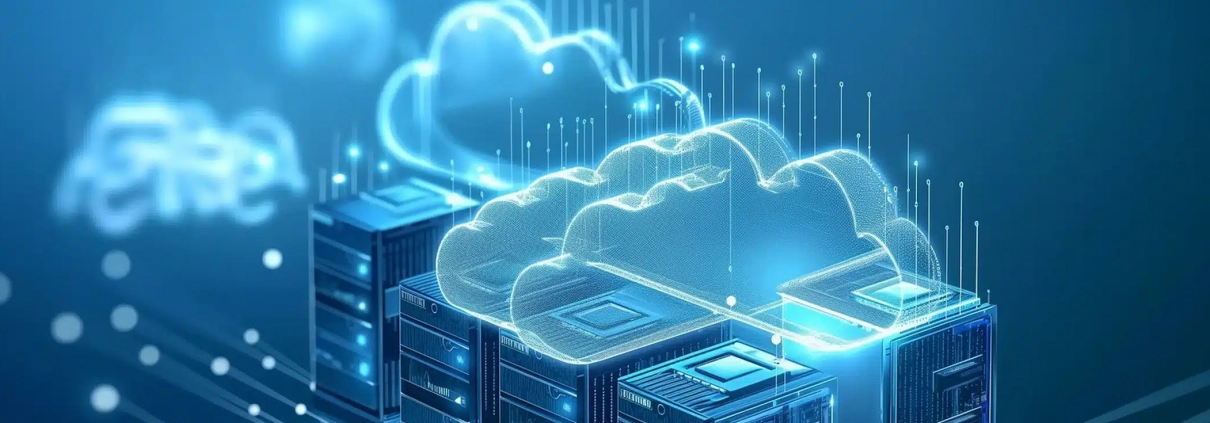 Wolken über Serverschränken