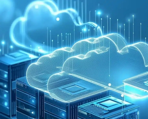 Wolken über Serverschränken