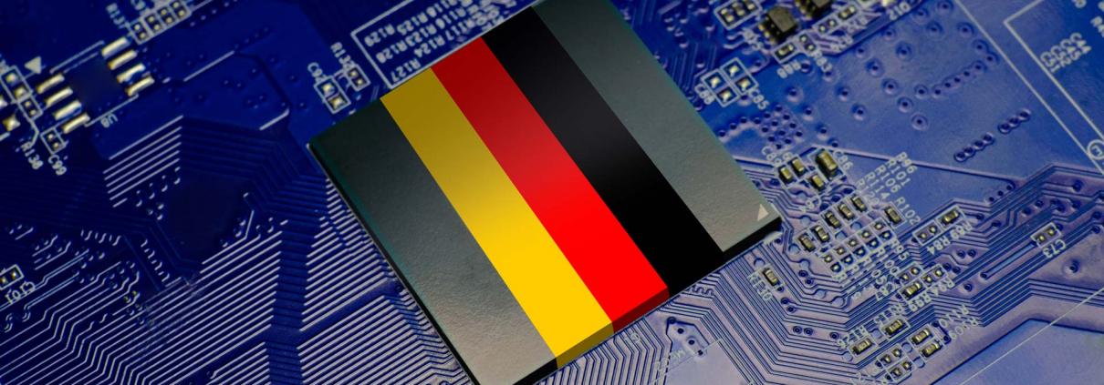 Deutschlandflagge auf einem Motherboard