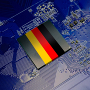 Deutschlandflagge auf einem Motherboard